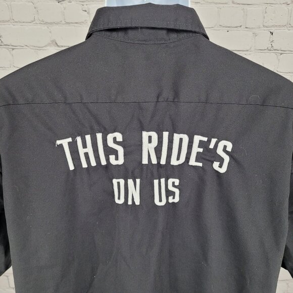 Jim Beam Black Dickies Flex Embroidered Logos Button Up Shirt Large L - Picture 7 of 12